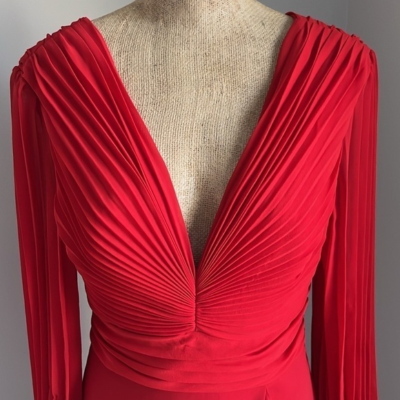 NWT Badgley Mischka Wrap-Look Ruffle Day Dress Size 8 - Picture 10 of 10